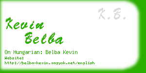 kevin belba business card